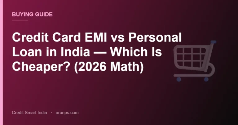 Credit Card EMI vs Personal Loan in India — Which Is Cheaper? (2026 Math)