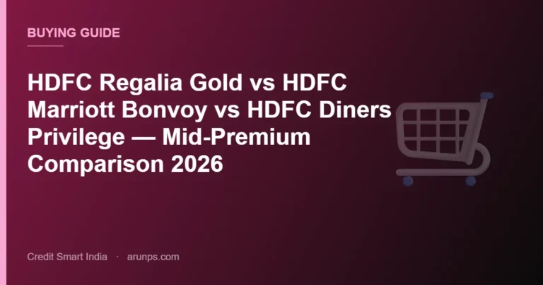 HDFC Regalia Gold vs HDFC Marriott Bonvoy vs HDFC Diners Privilege — Mid-Premium Comparison 2026