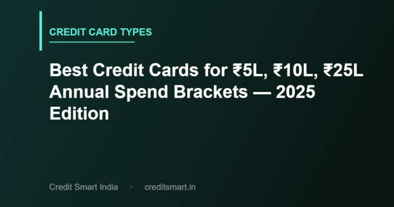 Best Credit Cards for ₹5L, ₹10L, ₹25L Annual Spend Brackets — 2025 Edition
