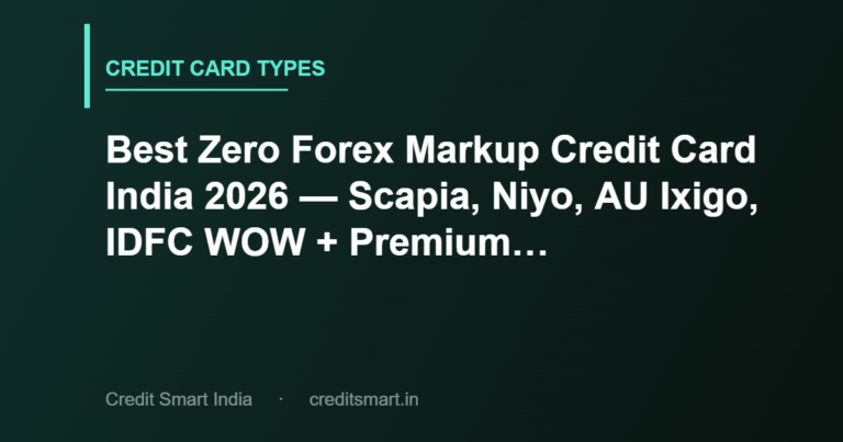 Best Zero Forex Markup Credit Card India 2026 — Scapia, Niyo, AU Ixigo, IDFC WOW + Premium Cards Compared