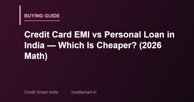 Credit Card EMI vs Personal Loan in India — Which Is Cheaper? (2026 Math)