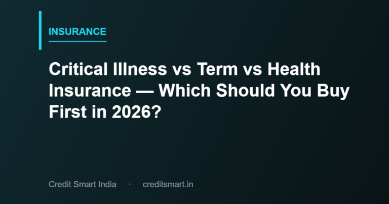 Critical Illness vs Term vs Health Insurance — Which Should You Buy First in 2026?