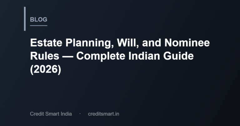 Estate Planning, Will, and Nominee Rules — Complete Indian Guide (2026)
