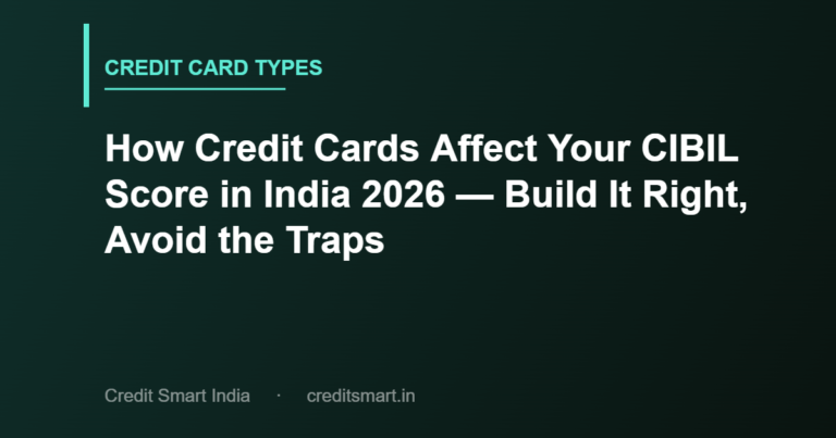 How Credit Cards Affect Your CIBIL Score in India 2026 — Build It Right, Avoid the Traps