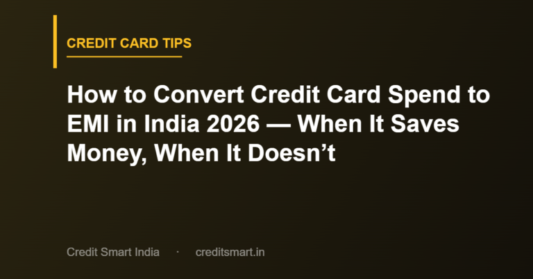 How to Convert Credit Card Spend to EMI in India 2026 — When It Saves Money, When It Doesn’t