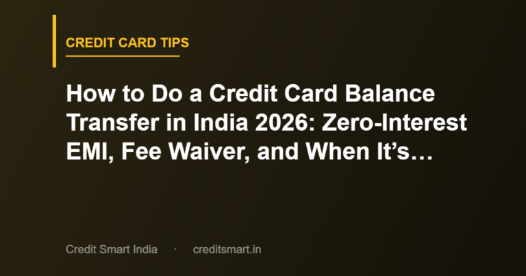 How to Do a Credit Card Balance Transfer in India 2026: Zero-Interest EMI, Fee Waiver, and When It’s Worth It