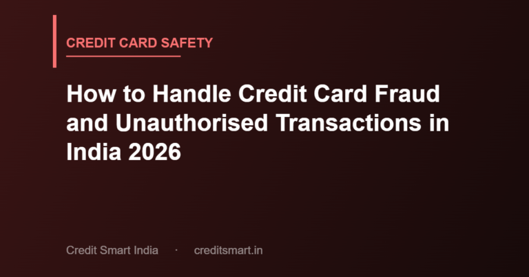 How to Handle Credit Card Fraud and Unauthorised Transactions in India 2026