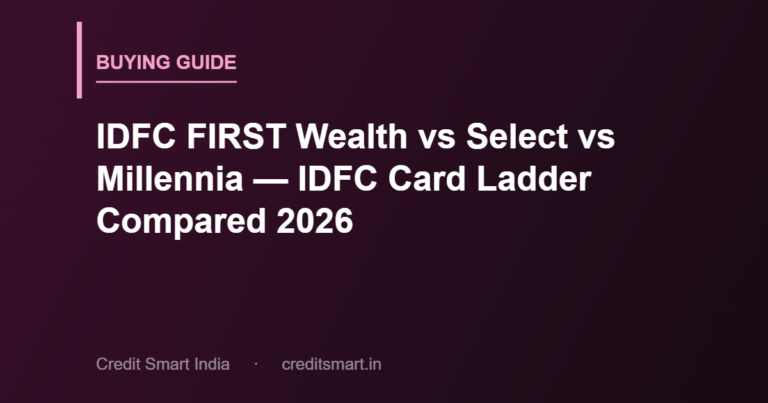 IDFC FIRST Wealth vs Select vs Millennia — IDFC Card Ladder Compared 2026
