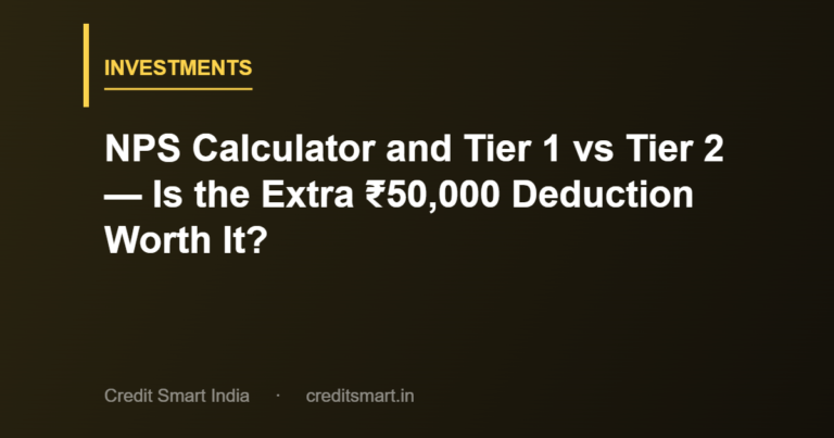 NPS Calculator and Tier 1 vs Tier 2 — Is the Extra ₹50,000 Deduction Worth It?