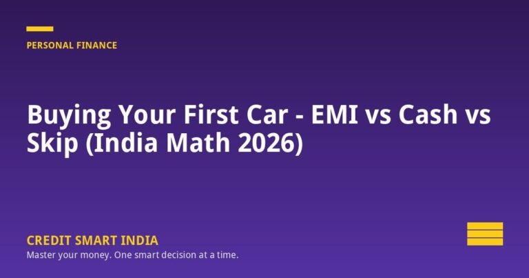 Buying Your First Car – EMI vs Cash vs Skip (India Math 2026)